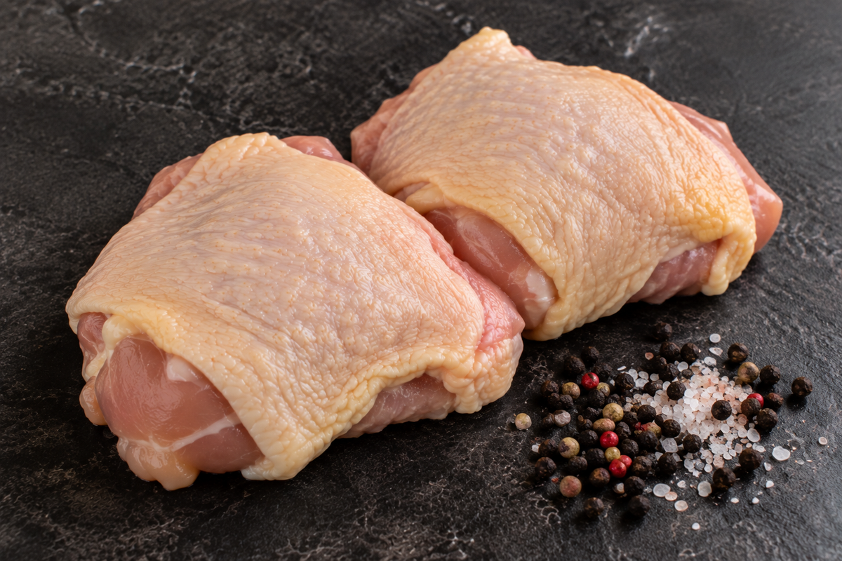 Chicken Thighs (2) ≈$13/pound (1.8 to 2.4lbs)